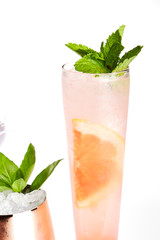 Breakfast fizz cocktail close up