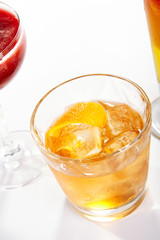 Old fashioned cocktail close up