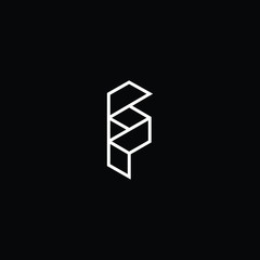 Minimal elegant monogram art logo. Outstanding professional trendy awesome artistic SP PS initial based Alphabet icon logo. Premium Business logo White color on black background