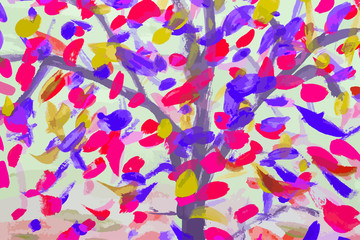 Abstract multicolored image, made with a brush and paints. You can use it as an interesting background or on your banner. Handmade dirty shabby smears of blue colour. Eps vector illustration.