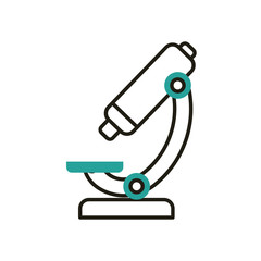 Isolated chemistry microscope half line half color style icon vector design