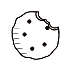 Isolated sweet cookie line style icon vector design