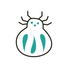 Isolated virus with legs half line half color style icon vector design