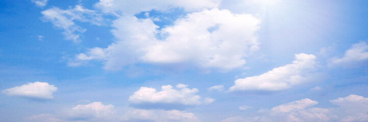Beautiful blue sky cloudsfor background. Panorama of sky.