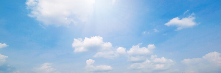 Naklejka na ściany i meble Beautiful blue sky cloudsfor background. Panorama of sky.