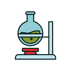 Isolated chemistry flask line and fill style icon vector design