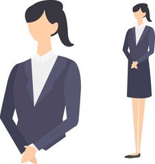 スーツを着た女性のベクターイラスト　転職　就活　新卒　フォーマル　黒髪　日本人