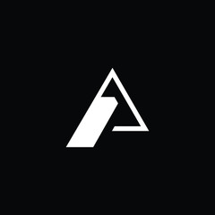 Minimal elegant monogram art logo. Outstanding professional trendy awesome artistic P initial based Alphabet icon logo. Premium Business logo White color on black background