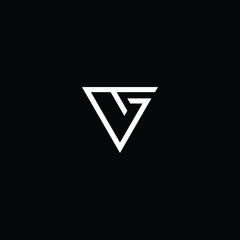 Minimal elegant monogram art logo. Outstanding professional trendy awesome artistic TG GT initial based Alphabet icon logo. Premium Business logo White color on black background