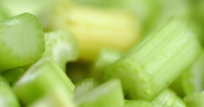 Pieces of fresh raw celery