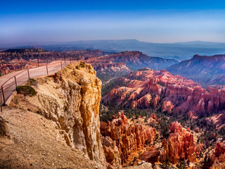 Southwest usa Bryce Canyon National Park (a rocky town of red-rose towers and needles in a closed amphitheater)