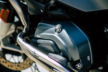 Obraz na płótnie Canvas closeup of a motorcycle