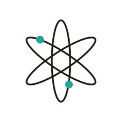 Isolated chemistry atom half line half color style icon vector design