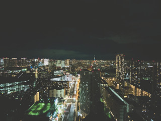 Obraz premium Beautiful Aerial Night View of Tokyo