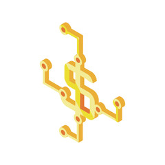 online dollar symbol on white background