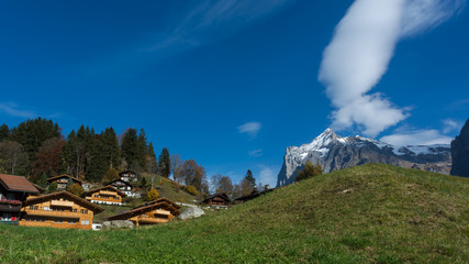 landscape with mountains and clouds