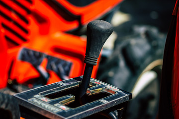 closeup of a tractor