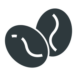 coffee beans black icon on white background