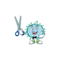 Cool Barber coronavirus illness mascot design style