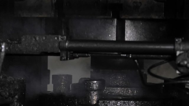 Stamping metal detail by pressing CNC machine