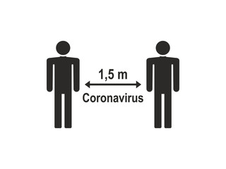 Keep distance, coronavirus. Vector illustration, flat design.