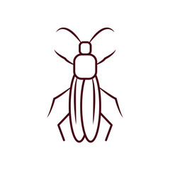 grasshoper insect icon, line style