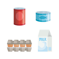 bundle of market groceries set icons vector illustration design