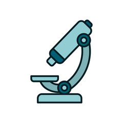 Isolated chemistry microscope line and fill style icon vector design