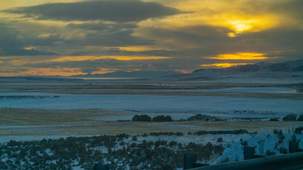 sunset over the mountains