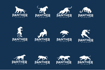 pack of modern panther logo. icon template design