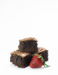 Brownies with a strawberry
