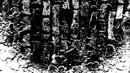 Black White Texture. Grunge Aged Concrete. Distressed Effect. Dirty Wall Vector Illustration. Rough design background. Damaged surface backdrop. Urban weathered facade. Crack and dirt Template