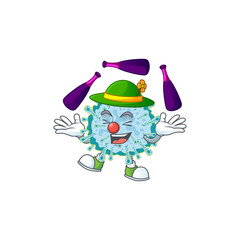 Coronavirus illness cartoon character concept love playing Juggling