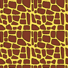 Giraffe skin hand drawn pen texture. Vector seamless pattern sketch skin pattern.