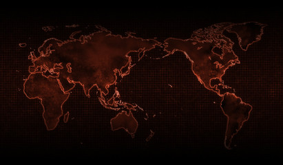 world map of Corona Virus COVID-19, red background ver.1 © goleiro35