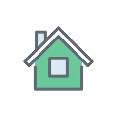 Home Vector Colour With Line Icon Illustration