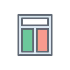 Layout Vector Colour With Line Icon Illustration