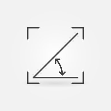 Vector 45 degrees angle outline concept icon or design element