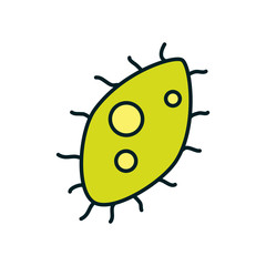 Obraz premium Isolated virus with legs line and fill style icon vector design