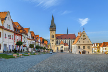 Fototapeta na wymiar Central square, Bordejov, Slovakia