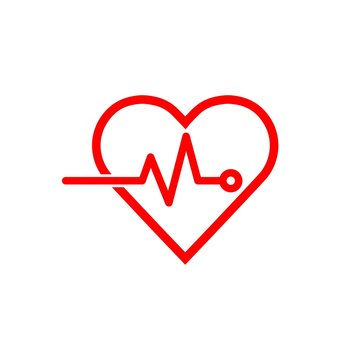 Heart Rate Design Element Over White Background
