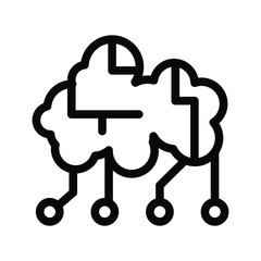 Cloud computer best the icon , template vector design logo emblem isolated illustration , data hosting connection business system , outline solid background white