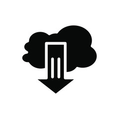 Cloud computer best the icon , template vector design logo emblem isolated illustration , data hosting connection business system , outline solid background white