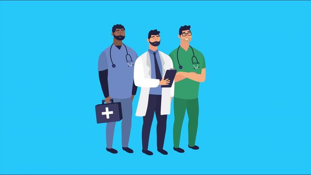 doctors staff team characters animation