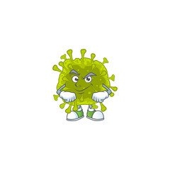 An icon of coronavirus spread mascot design with confident gesture