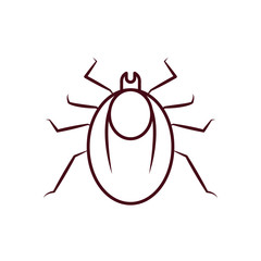 mite insect icon, line style