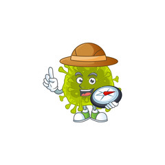 Coronavirus spread an experienced explorer working using a compass