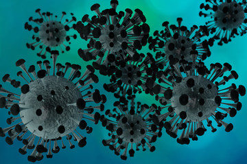 3D illustration of human virus / bacteria close-up