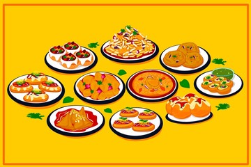 Indian Chaat Pani Puri,Sev Puri,Dahi Puri,Bhel Puri,Aloo Chaat,Ragda pattice,Dahi vada,Samosa Chaat,Papri Chaat,Aloo Tikki
