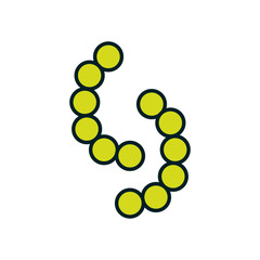 Isolated virus with spheres line and fill style icon vector design